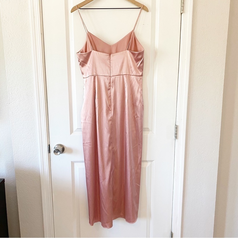 AFTER SIX Draped Desert Rose Satin Midi Formal Dress NWT - Picture 7 of 10